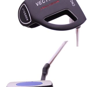 AGXGOLF Men's Vector Series 2-Ball Putter: w/CNC Milled Face & Polymer Insert: Right Hand, (36 Inch) Tall Length; US Built