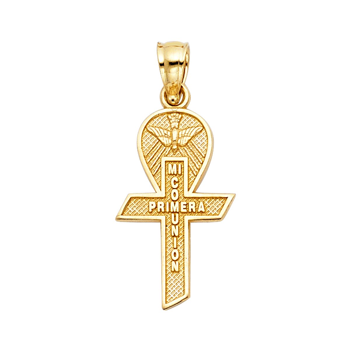 14k Yellow Gold Cross Religious Pendant - Height 20 MM Width 12 MM/Avg. Weight 0.9 Grams