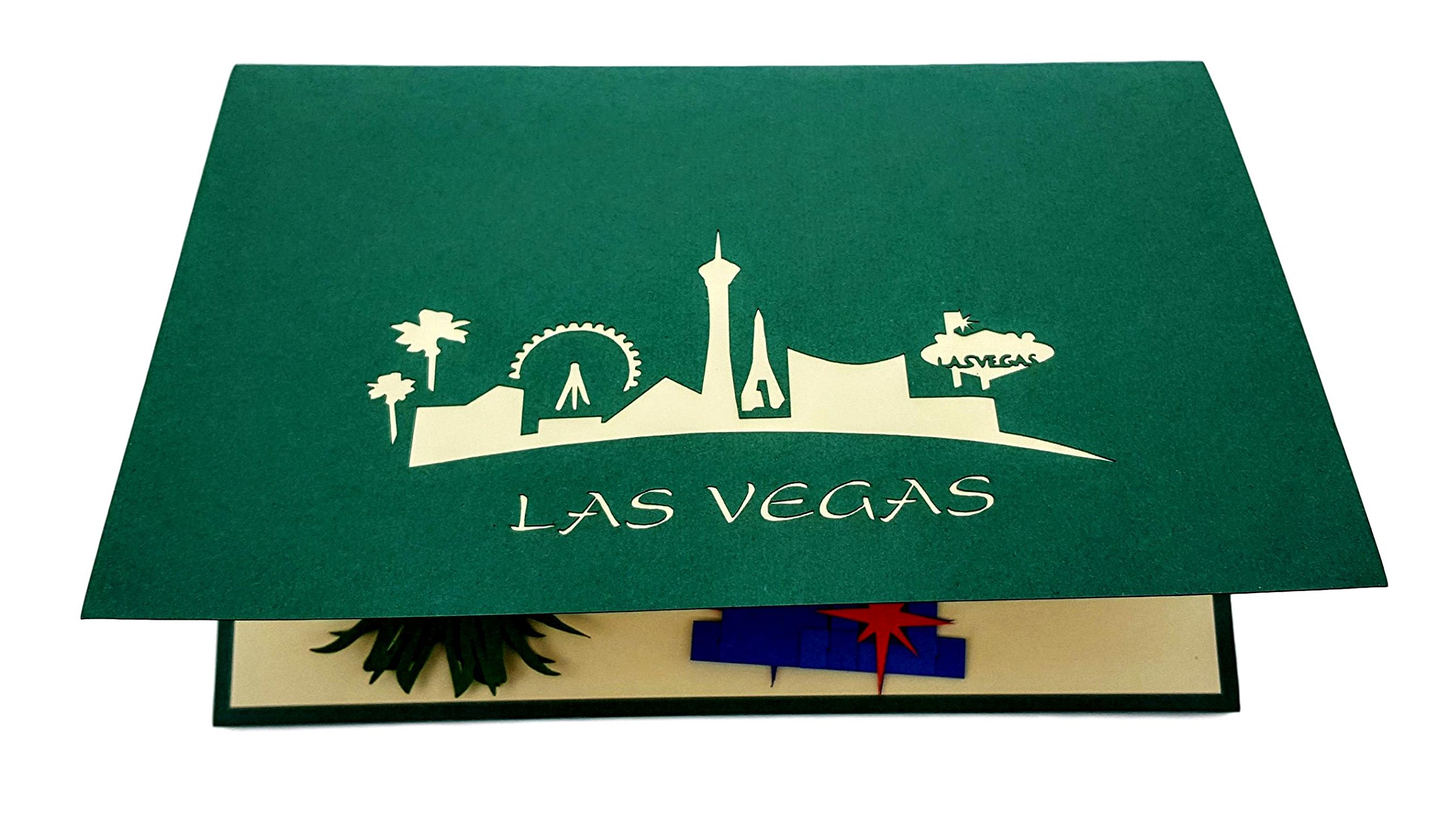 iGifts And Cards Las Vegas 3D Pop Up Greeting Card - Lady Luck, Gambling, Money, Fun, Iconic, Half-Fold, Special Occasion, Thank You, Mother's & Father's Day, Just Because, Happy Birthday