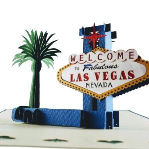 iGifts And Cards Las Vegas 3D Pop Up Greeting Card - Lady Luck, Gambling, Money, Fun, Iconic, Half-Fold, Special Occasion, Thank You, Mother's & Father's Day, Just Because, Happy Birthday