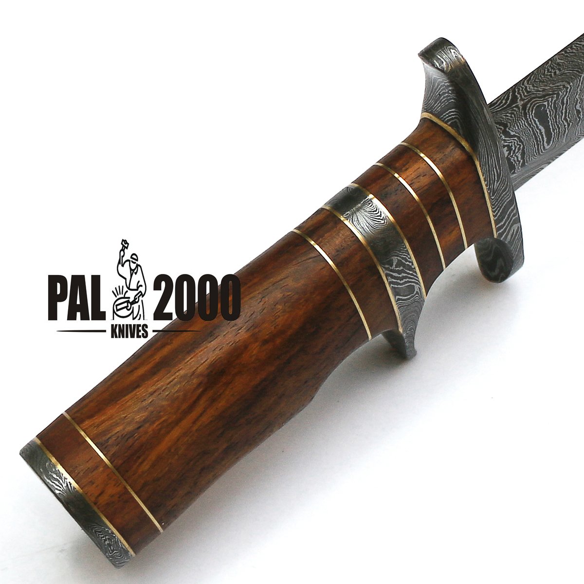 PAL 2000 KNIVES HUN-9157 Handmade Damascus Steel 15 Inches Knife With Sheath Twist Pattern