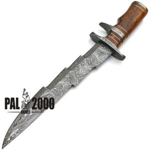 PAL 2000 KNIVES HUN-9157 Handmade Damascus Steel 15 Inches Knife With Sheath Twist Pattern