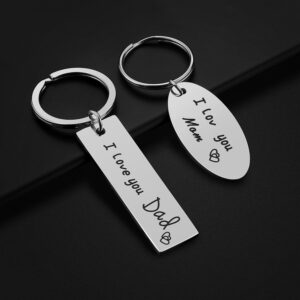 iJuqi Parent Gifts Mom Dad Keychain - 2PCS Birthday Gifts for Parent from Daughter for Christmas Wedding Day, Valentine's Gift for Parent, Christmas Gifts for Mom and Dad