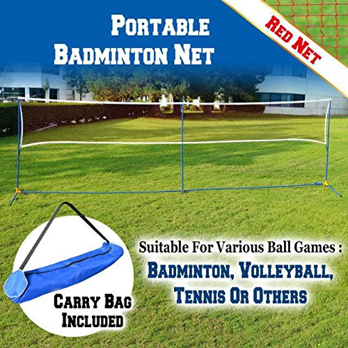 BenefitUSA Portable Badminton Net Volleyball Tennis Net w Stand for Family Sport (20ft)