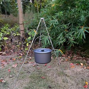 Camping Tripod Campfire Cooking Dutch Oven Tripod Mini Adjustable Grill Tripod Cooker Campfire Grill Stand Tripod Grilling Set Cooking Lantern Tripod Hanger with Storage Bag for Outdoor Activities