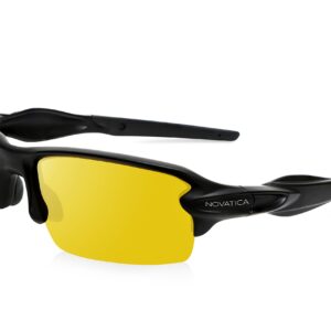 NOVATICA Night Driving Semi Polarized TAC Glasses – Yellow Clear Lens - UV Protection - Men & Women with Accessories