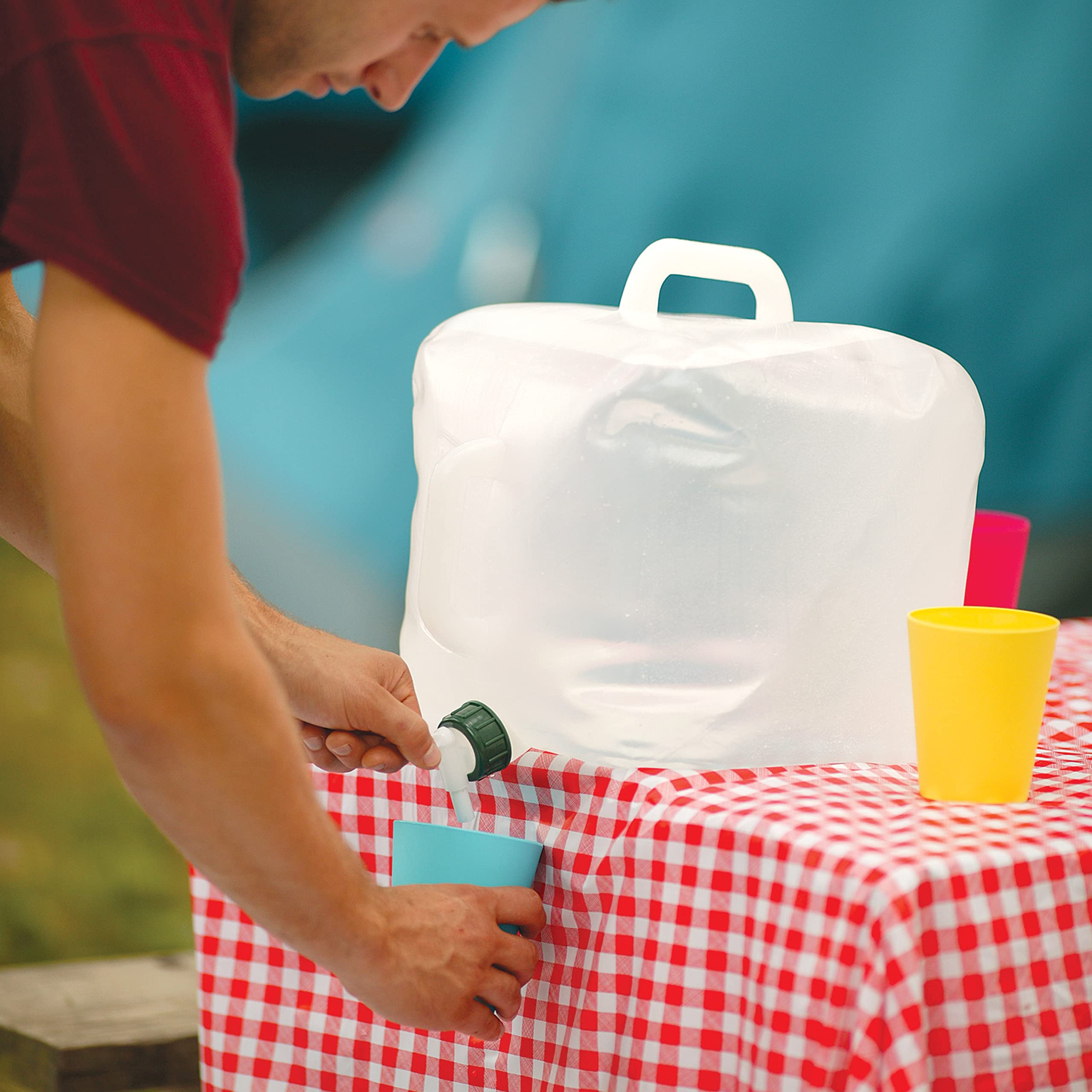 Coleman 5-Gallon Water Container with Spigot & Carry Handle, Water Carrier for Camping, Tailgating, Parties, Emergencies, & More