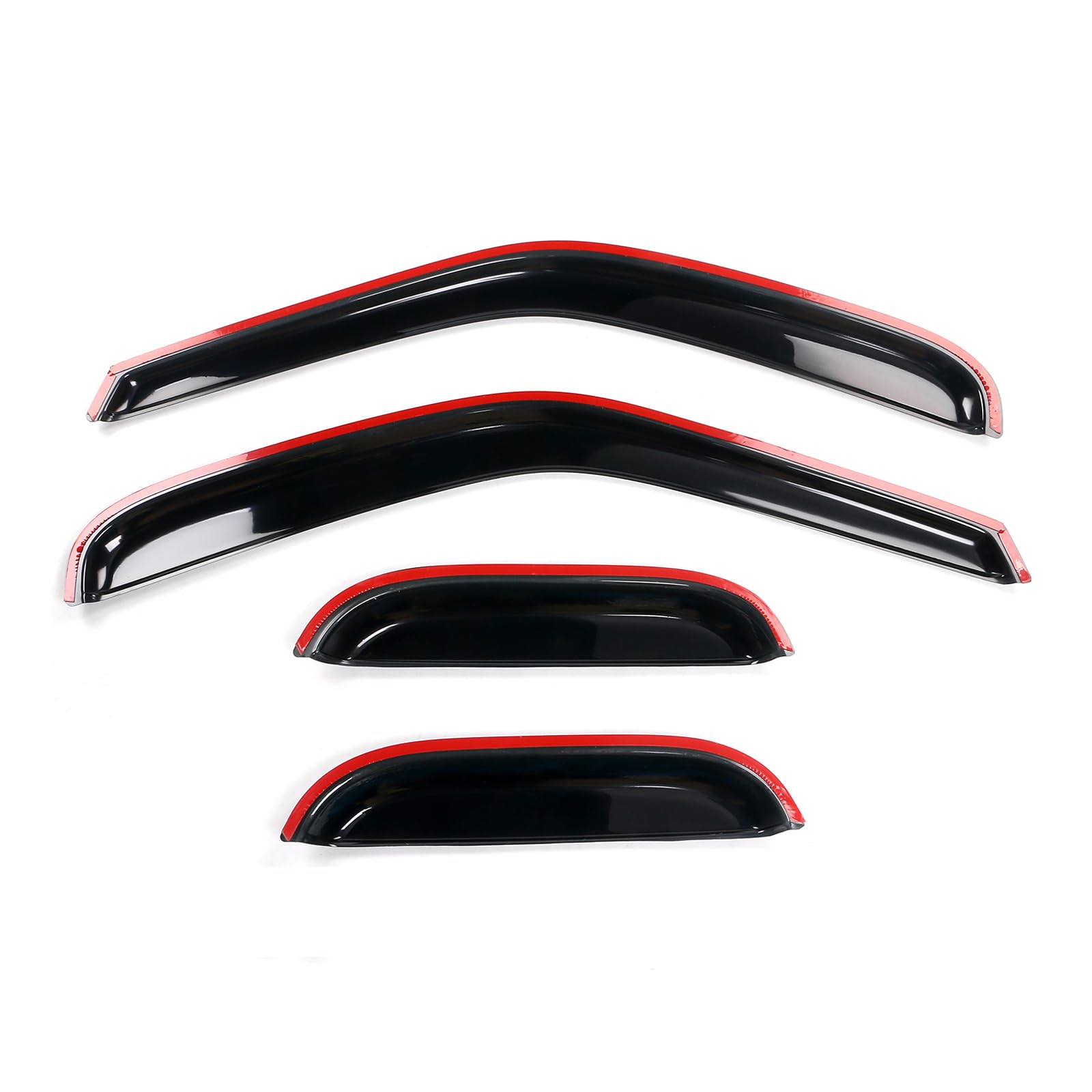 Window Visor Compatible with 1997-2003 Ford F150 F250, Slim Style Acrylic Smoke Tinted 4PCS Sun Rain Shade Guard Wind Vent Air Deflector by IKON MOTORSPORTS, 1998 1999 2000 2001 2002