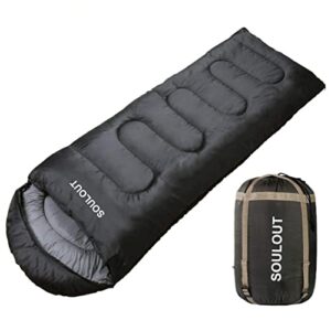 3-4 season portable waterproof envelope sleeping bag for adults & kids - for traveling, camping, hiking