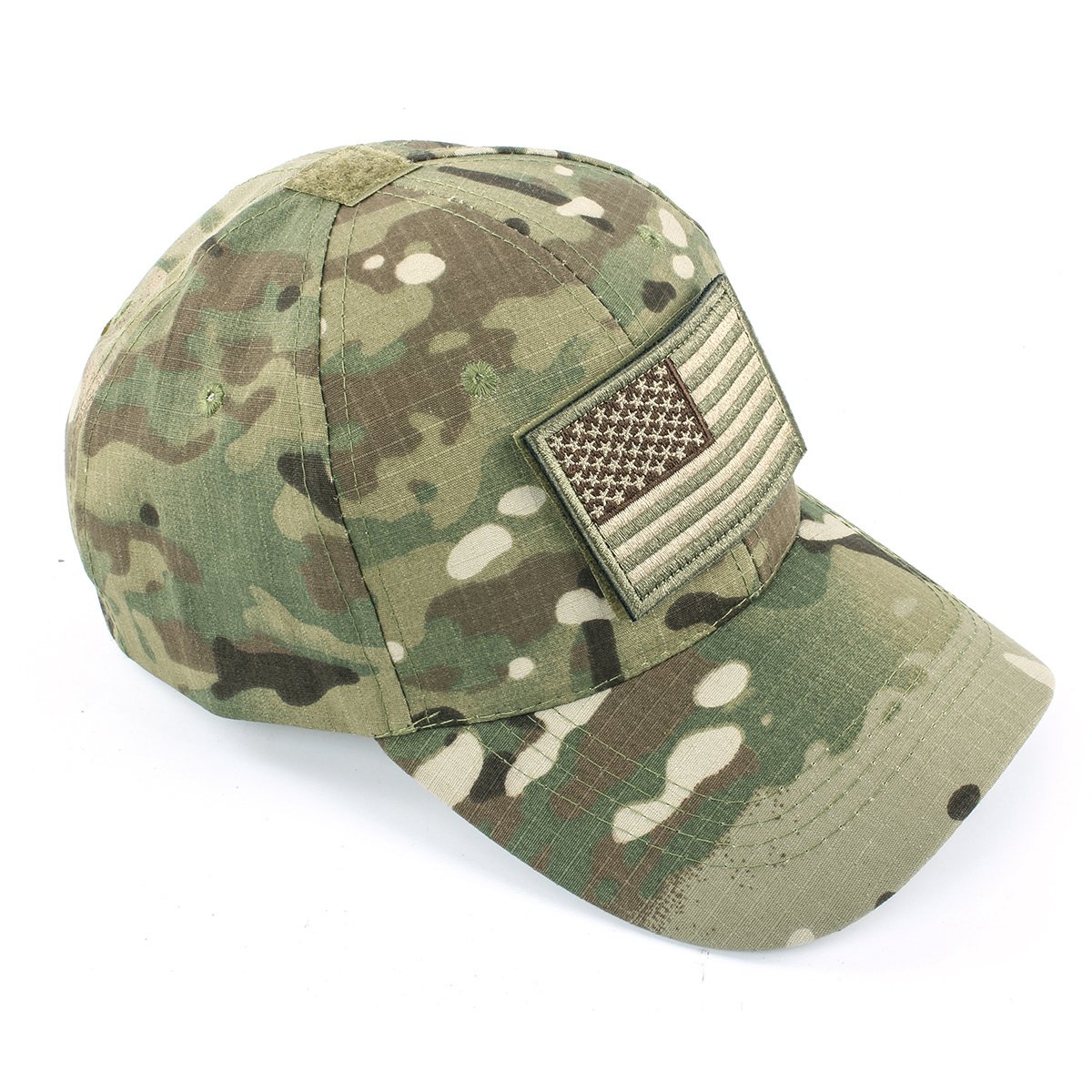 GES Tactical Hat for Men with 2 Pieces Military Patches, Operator Hat with USA Flag