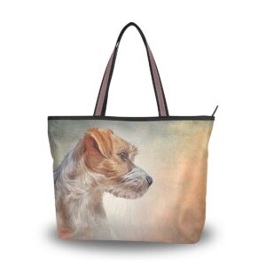 my daily women tote shoulder bag jack russell terrier dog handbag large