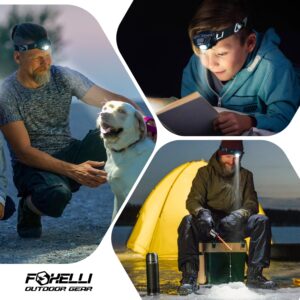 Foxelli LED Headlamp Rechargeable – Ultralight USB Rechargeable Headlamp Flashlight for Adults & Kids, Waterproof Head Lamp with Red Light for Running, Camping, Hiking & Outdoor