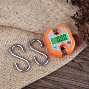 Klau Portable Digital Scale 150 kg / 300 lb Heavy Duty Crane Scale Hanging Scales LCD Display with Backlight for Home Farm Hunting Outdoor Orange