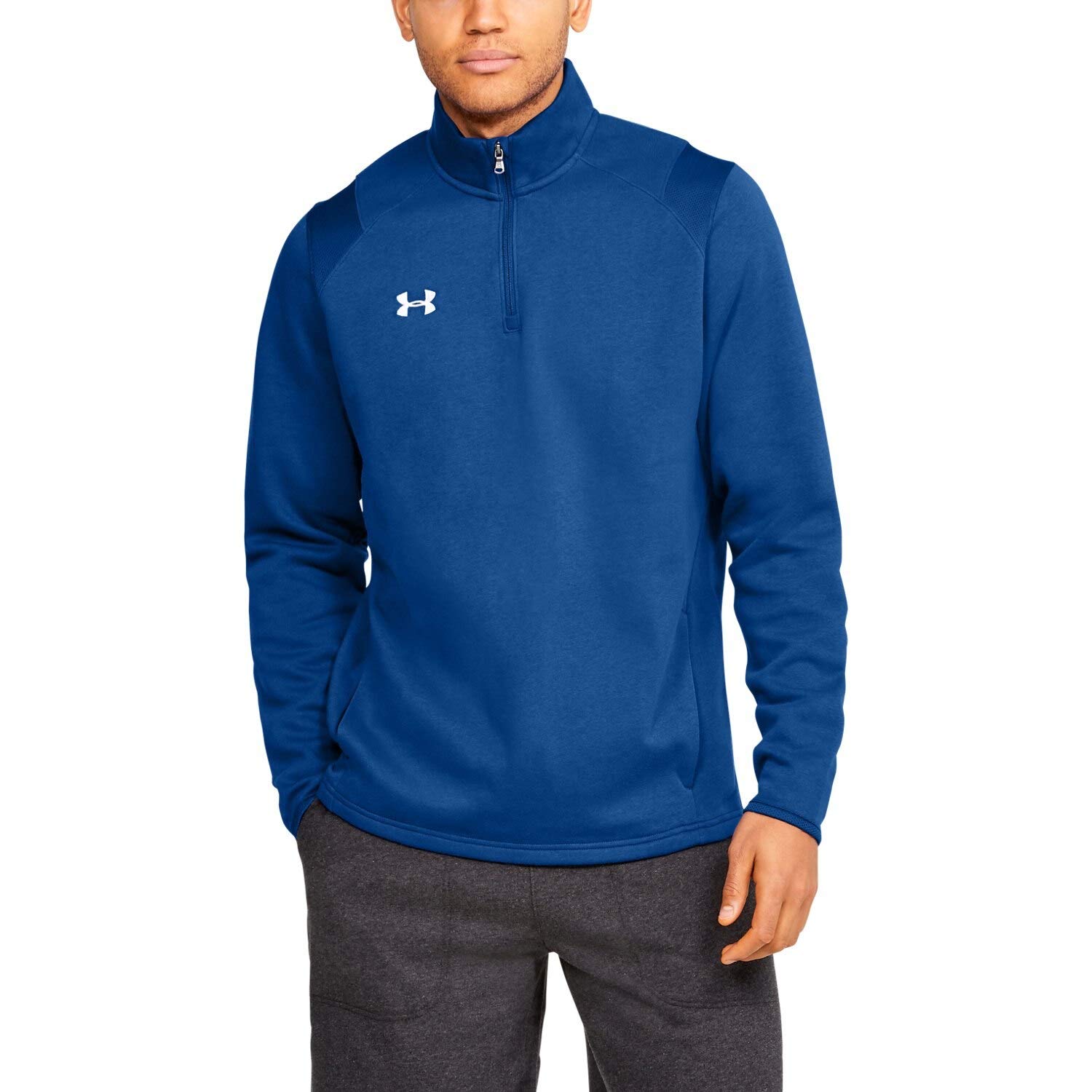 Under Armour Men's Hustle Fleece 1/4 Zip Royal | White XL