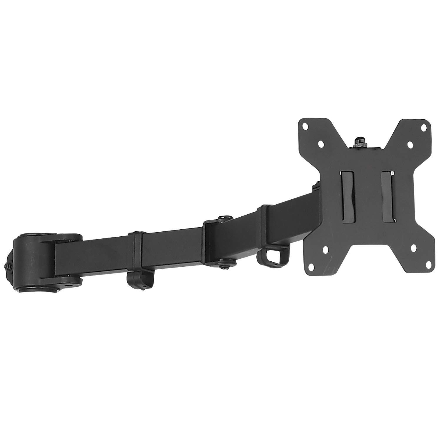 WALI Single Monitor Arm, Fully Adjustable Pole Mount Bracket for WALI Monitor Mounting System (001ARM), Black