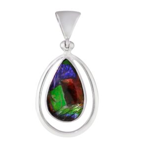 starborn ammolite sterling silver pendant