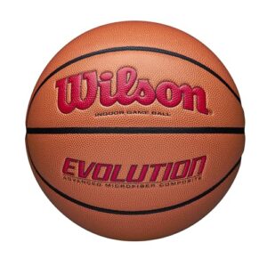 wilson evolution indoor game basketball, scarlet, size 7 -29.5"