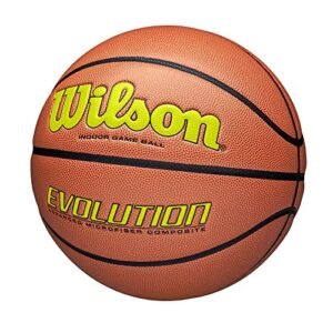 WILSON Evolution Game Basketball, Yellow, Intermediate Size - 28.5"