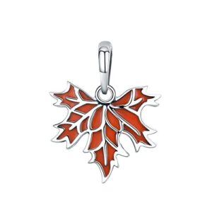 Autumn Maple Dangle 925 Sterling Silver Maple leaves Charm Beads for Pandora Charms Bracelet & Necklace