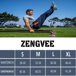 ZENGVEE Athletic Men's Open Bottom Light Weight Jersey Sweatpant with Zipper Pockets for Workout, Gym, Running, Training (Gray,M)