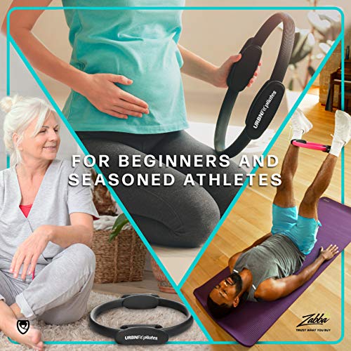 URBNFit Pilates Ring - 12" Magic Circle w/Dual Grip, Foam Pads for Inner Thigh Workout, Toning, Fitness & Pelvic Floor Exercise - Yoga Rings w/Bonus Exercise Guide