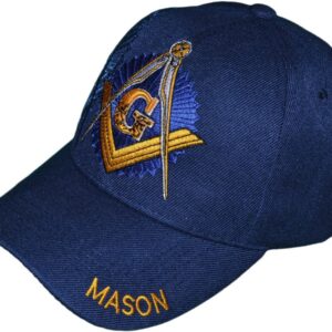 USA Headwear Freemason Embroidered Mason Lodge Baseball Cap Hat, Navy, Adjustable