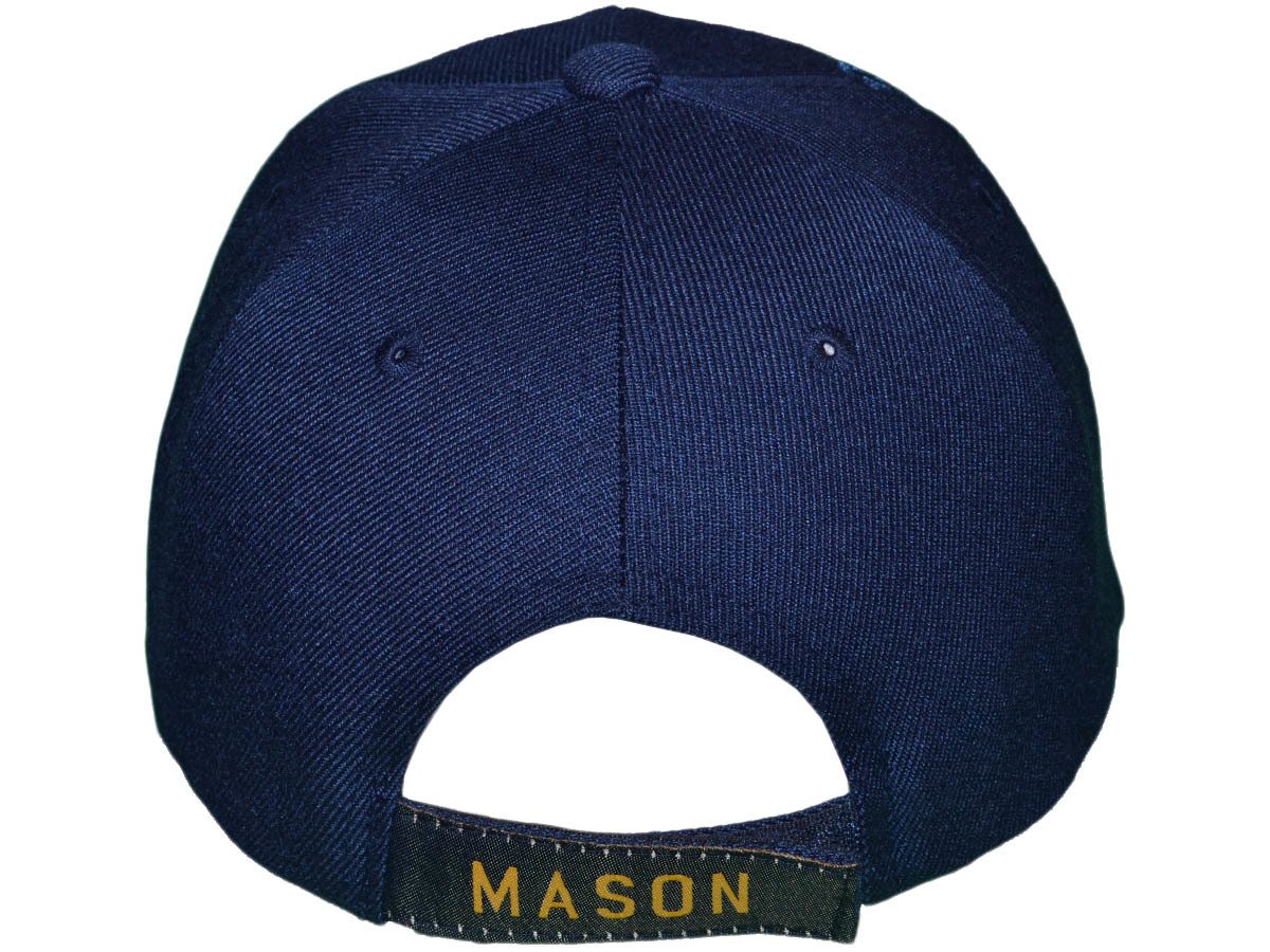 USA Headwear Freemason Embroidered Mason Lodge Baseball Cap Hat, Navy, Adjustable