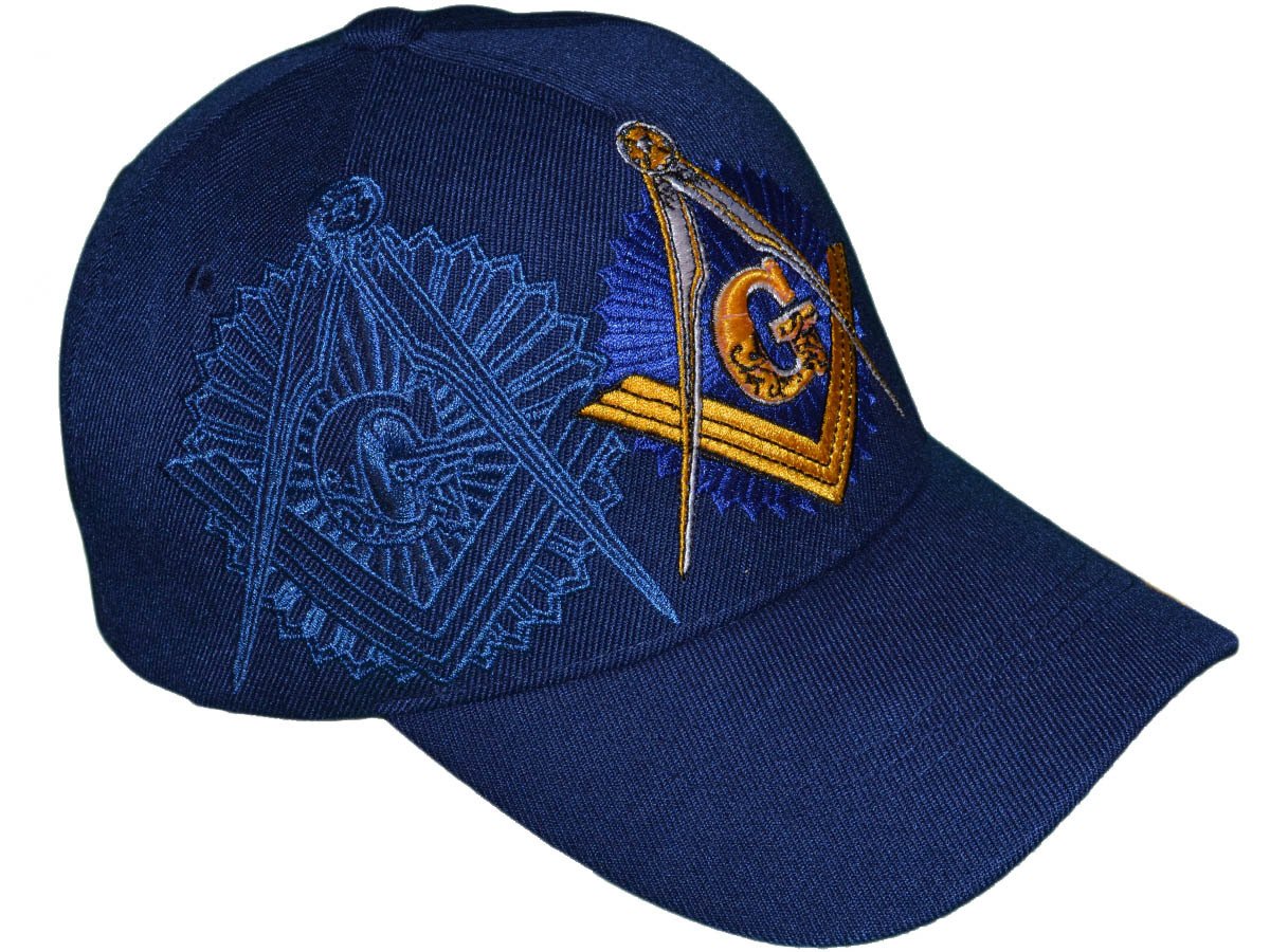 USA Headwear Freemason Embroidered Mason Lodge Baseball Cap Hat, Navy, Adjustable