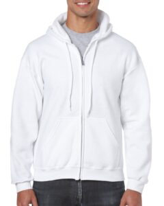 fashion gildan 18600 zip fleece sweatshirt white x-large