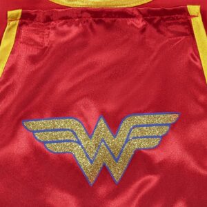 WARNER BROS DC Comics Justice League Wonder Woman Newborn Baby Girls Cosplay Costume Bodysuit Dress Cape and Headband Set 3-6 Months