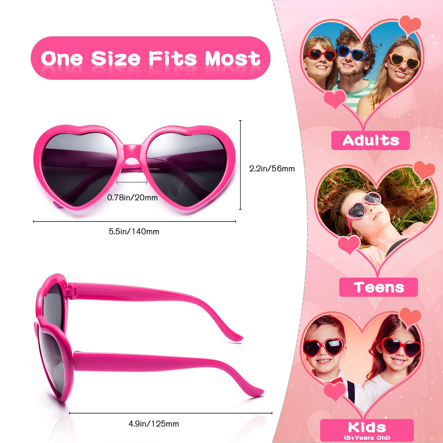 Pibupibu 10 Pack Red Heart Sunglasses for Women, Fun Cute Heart Shaped Sunglasses Bachelorette Party Bulk