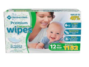 member's mark premium fragrance free baby wipes (1152 ct.)