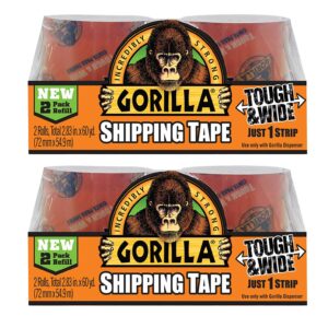 gorilla packing tape tough & wide refill, 2.83" x 30 yd. (4 rolls)