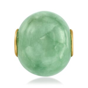 Ross-Simons Jade Bead Pendant in 14kt Yellow Gold