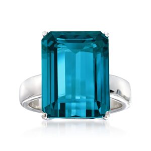 Ross-Simons 14.00 Carat London Blue Topaz Ring in Sterling Silver. Size 7