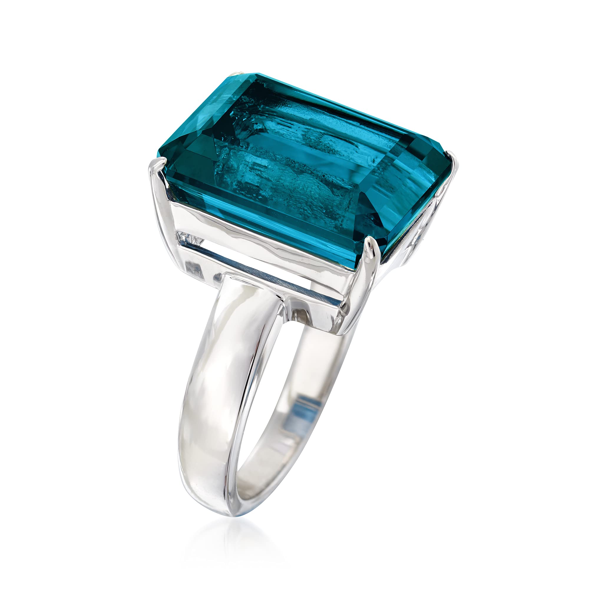 Ross-Simons 14.00 Carat London Blue Topaz Ring in Sterling Silver. Size 7