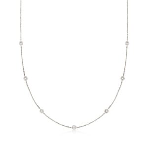 ross-simons diamond station necklace in 14kt gold