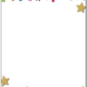 Star Stationery - 8.5 x 11-60 Letterhead Sheets - Star Border Letterhead (Stars)