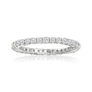 Ross-Simons 1.00 ct. t.w. Diamond Eternity Band in 14kt White Gold. Size 8