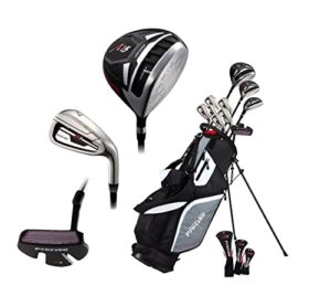 14 piece men's all graphite complete golf clubs package set titanium driver, fairway, hybrid, s.s. 5-pw irons, putter, stand bag - choose right or left hand! (all graphite - regular size, left hand)