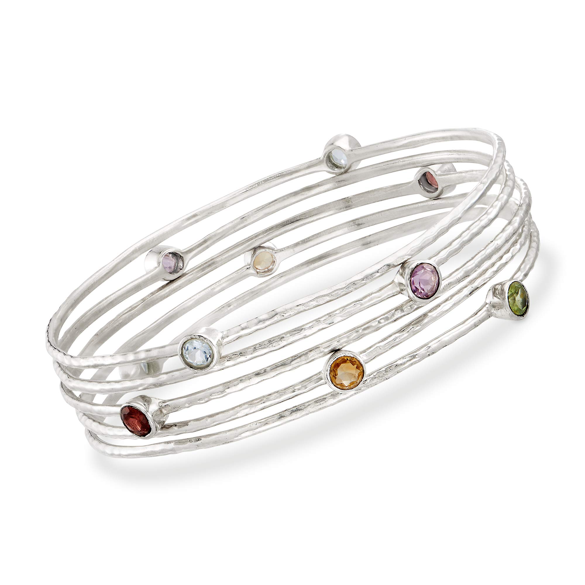 Ross-Simons 2.30 ct. t.w. Multi-Stone Jewelry Set: 5 Bangle Bracelets in Sterling Silver. 7 inches