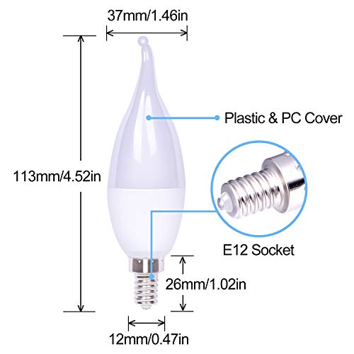 YEAHBEER LED Flame Light Bulbs,3 Modes Fire Light Bulb E12 Base, Christmas Decorations Outdoor Indoor Home, Lights Bulbs (Yellow, 6Pack)