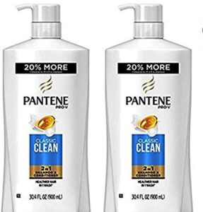 pantene pro-v classic clean 2in1 shampoo and conditioner, (pack of 2) 30 fl oz, 1.82 pound