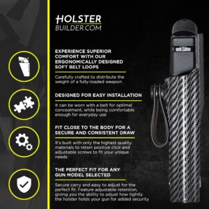 HolsterBuilder IWB Soft Belt Loops - Holster Accessories with Dot Cap for Better Security - Heavy-Duty Holster Clip Works with 1.5" & 1.75" Belts - Kydex & Sheath Belt Loops with Hardware Kit (Pair)