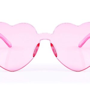 FEISEDY Thick Heart Sunglasses Rimless Heart Shaped Sun Glasses Women Fashion Love Glasses B2419