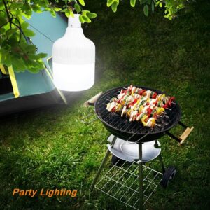 Camping Lantern LETOUR Dimmable 8800mAh LED Light Bulb 5 Lighting Modes USB Rechargeable Hanging Tent Light 4800 Lumen Portable Emergency Lantern Outdoor Light Bulb for Camping/Garden/BBQ/Outage