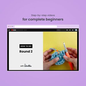 The Woobles Beginners Crochet Kit with Easy Peasy Yarn as seen on Shark Tank - with Step-by-Step Video Tutorials - JoJo The Bunny