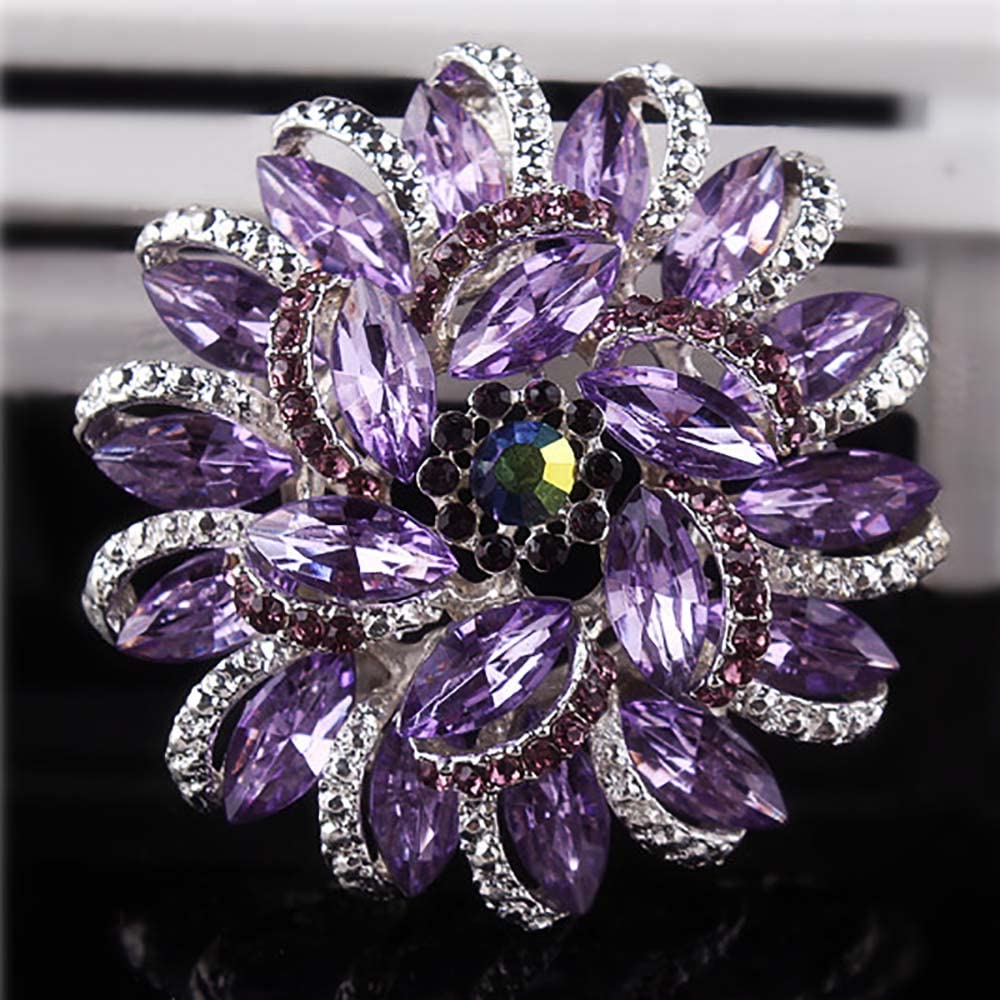 Kedybaurio Crystal Diamond Flower Brooch Pin for Women Girls Brides