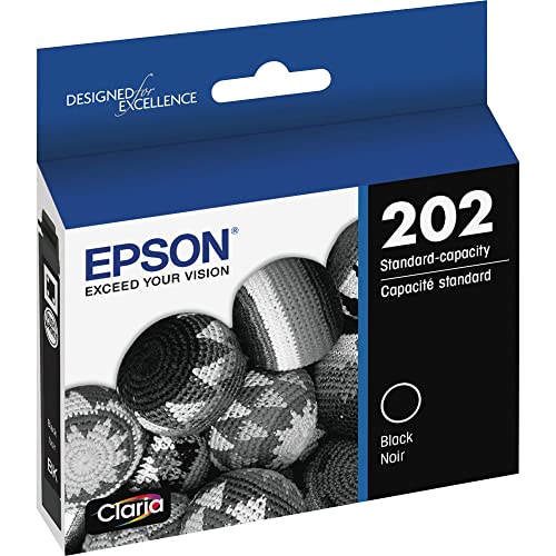 EPSON 202 Claria Ink Standard Capacity Black Cartridge (T202120-S) Works with WorkForce WF-2860, Expression XP-5100