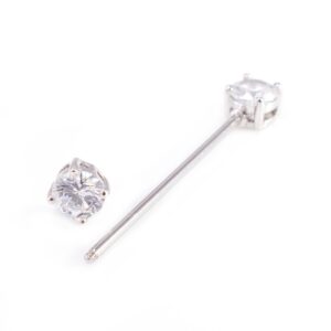 BodyJewelryOnline Industrial Barbell Earring Cartilage [Clear], Front Facing CZ Ends, 14g Thickness, 38mm Bar Length, 7mm CZ Round Gem, Surgical Steel, Hypoallergenic, Durable, Smooth